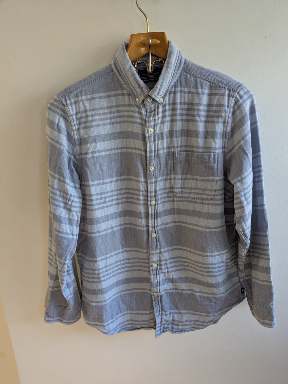 Vineyard Vines Slim Fit Murray Shirt Mens Large L Blue Gray Stripe Button Down